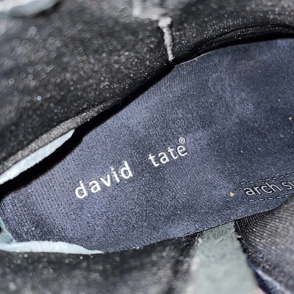 David Tate Black Leather Chelsea-Ankle Boots